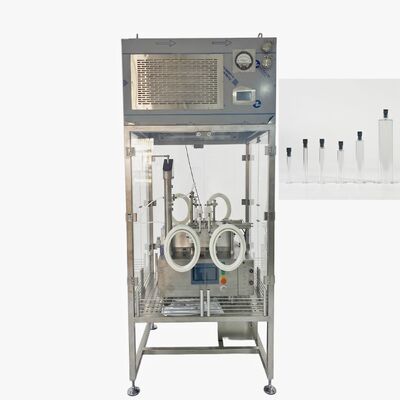 라미나 플로우 후드가 장착된 데스크탑 바이알 및 프리필드 시린지 충진기